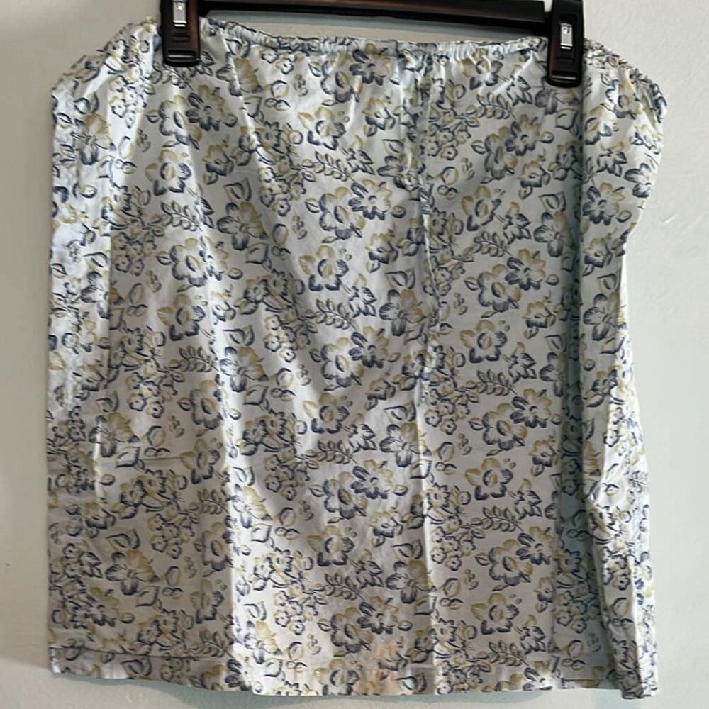 J Crew Cotton Sz Med‎ Drawstring Floral Skirt Cottagecore Coquette Boho